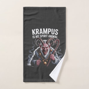 Krampus Is My Spirit Animal Christmas Funny  Hand Towel