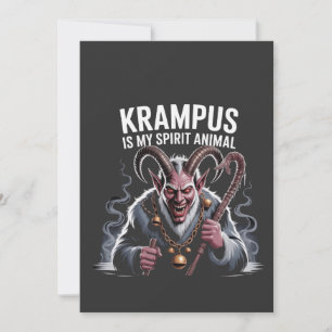 Krampus Is My Spirit Animal Christmas Funny  Invitation