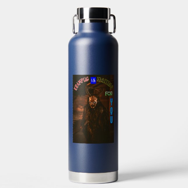 Krampus Is Waiting For You December Krampusnacht Water Bottle (Front)