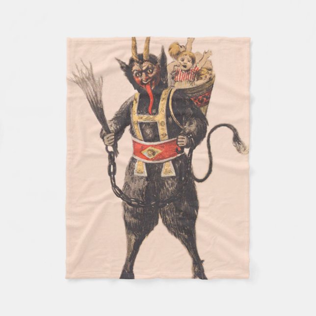 Krampus Kidnapping Children Switch Fleece Blanket (Front)