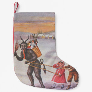 Krampus Kidnapping Children Toys Switch Small Christmas Stocking