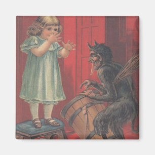 Krampus Kidnapping Girl Magnet