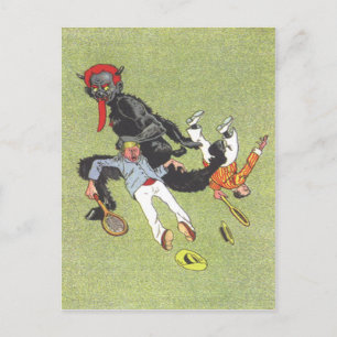 Krampus Kidnapping Men Postcard