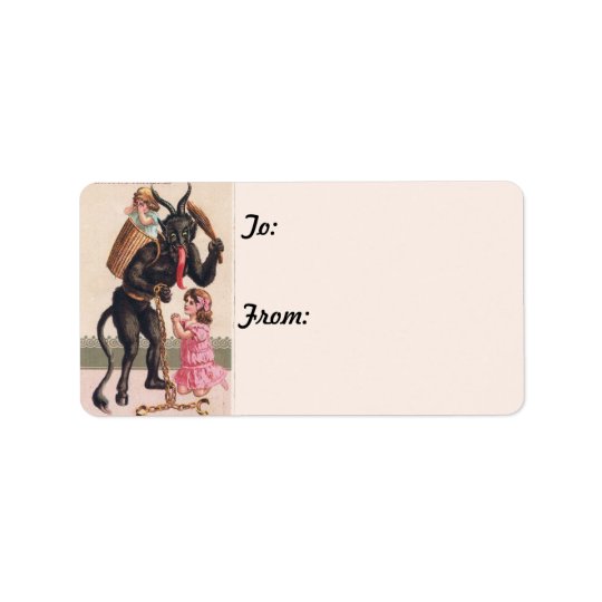 Krampus Kidnaps Kids Vintage Christmas Gift Tags