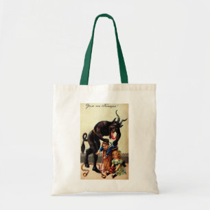 Krampus Kids in Basket Holiday Christmas Tote Bag
