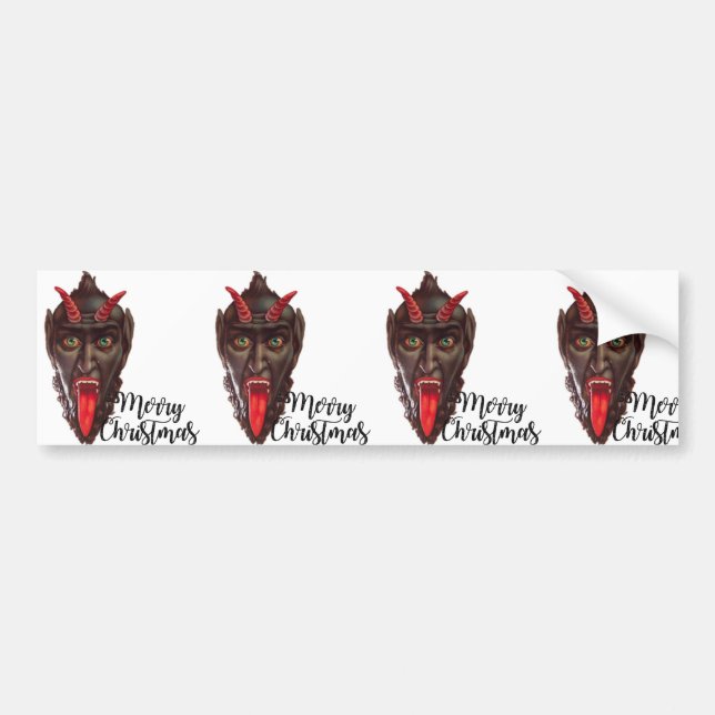 krampus merry christmas bumper sticker (Front)