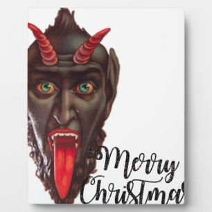 krampus merry christmas plaque
