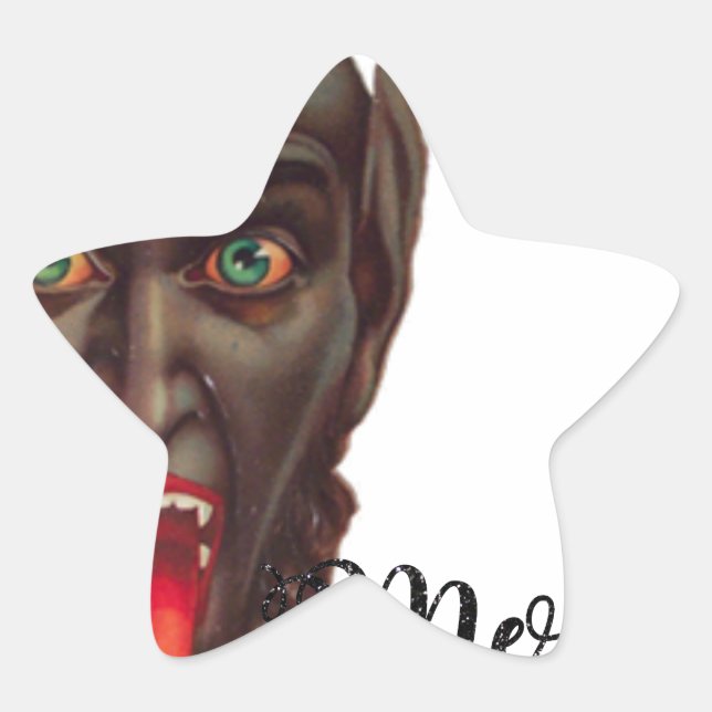krampus merry christmas star sticker (Front)
