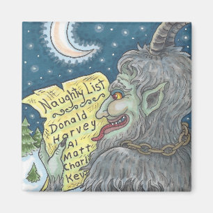 KRAMPUS NAUGHTLIST MAGNET DE Noël Personnaliser