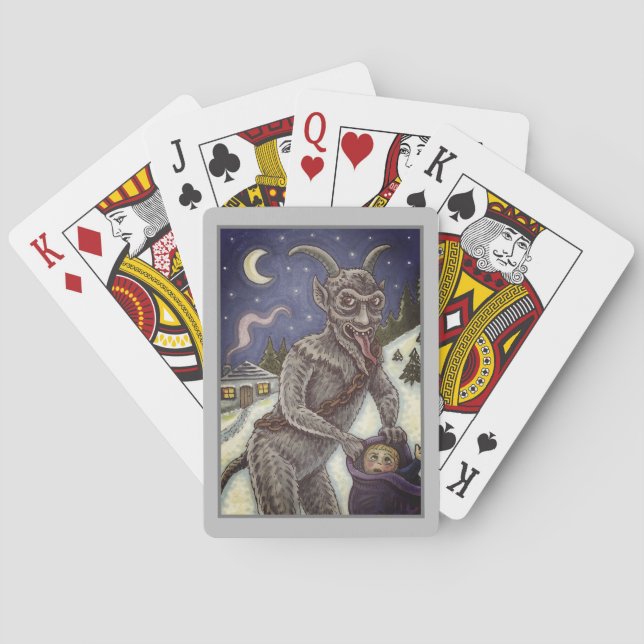 KRAMPUS & NAUGHTY CHILDREN, SCARY CHRISTMAS STORY PLAYING CARDS (Back)