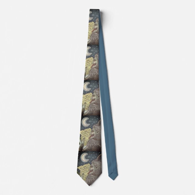 KRAMPUS NAUGHTY LIST, CHRISTMAS HOLIDAY GOTHIC TIE (Front)