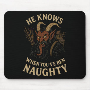 Krampus Naughty List Christmas Horror Mouse Pad