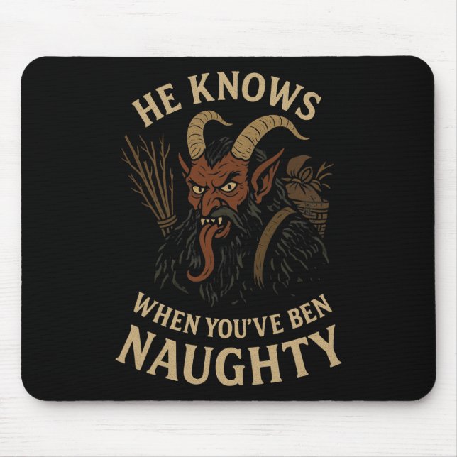 Krampus Naughty List Christmas Horror  Mouse Pad (Front)
