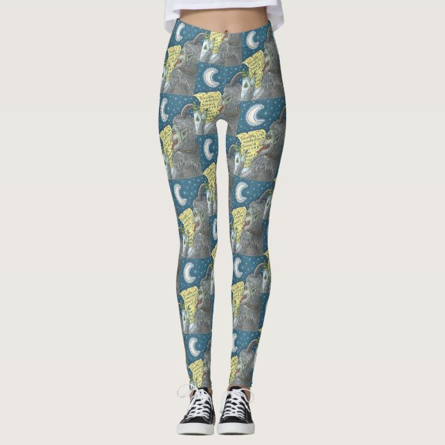 KRAMPUS NAUGHTY LIST GRUMPY CHRISTMAS LEGGINGS (Front)