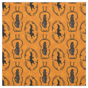 krampus on orange fabric