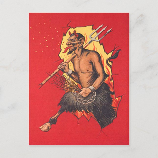 Krampus Pitchfork Switch Postcard (Front)
