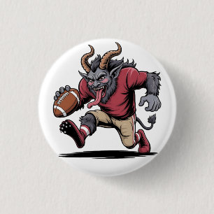Krampus Playing Football Christmas Fitness Xmas  1 Inch Round Button