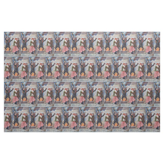 Krampus Punishing Bad Adults Fabric (Yard)
