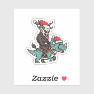 Krampus Riding A Dinosaur Santa Christmas Evil