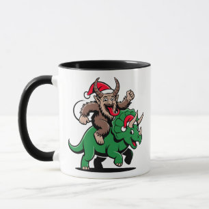 Krampus Riding A Dinosaur Santa Christmas Evil Mug