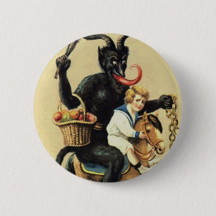 Krampus Rocking Horse Holiday Christmas Xmas 2 Inch Round Button