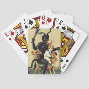 Krampus Rocking Horse Holiday Vintage Christmas Playing Cards