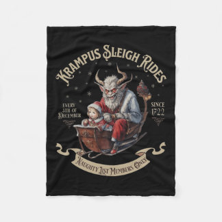 Krampus Sleigh Rides  Fleece Blanket