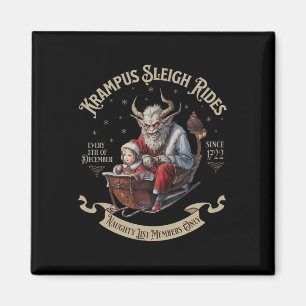 Krampus Sleigh Rides Magnet