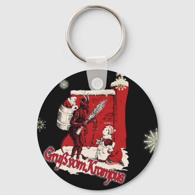 Krampus Snow Day Keychain (Front)