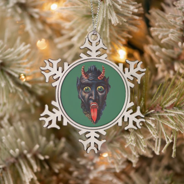 Krampus  snowflake pewter christmas ornament (Tree)