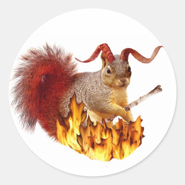 Krampus Squirrel Sticker (Front)