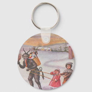 Krampus Stealing Toys & Children Keychain