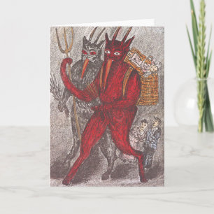 Krampus Taking Child Holiday Card