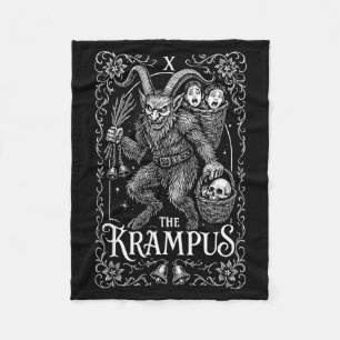 Krampus Tarot Card Design Christmas Season Evil Pa Fleece Blanket