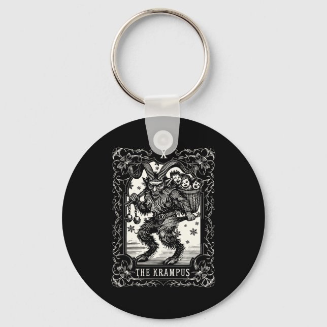 Krampus Tarot Card Design Christmas Season Evil Pa Keychain (Front)