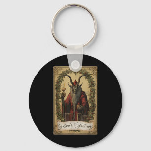 Krampus Tarot Card Design Christmas Season Evil Pa Keychain