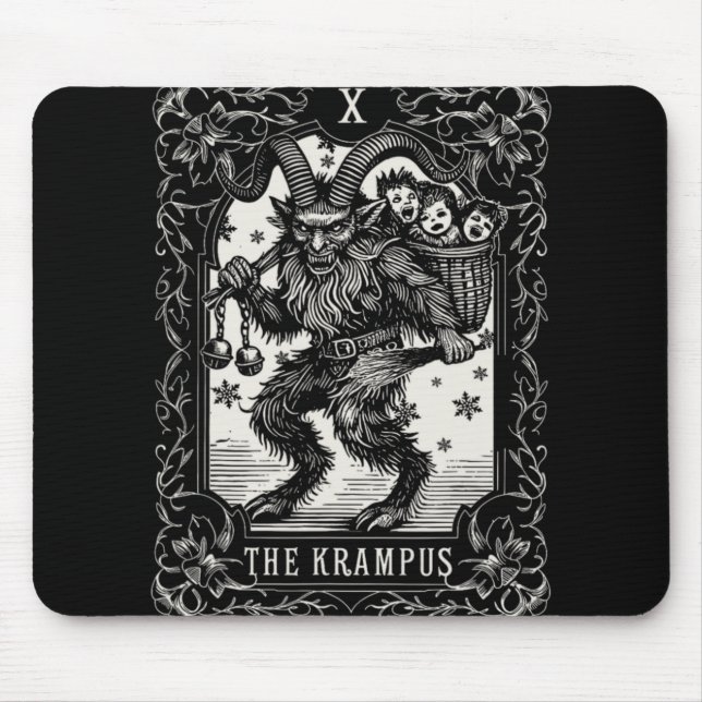 Krampus Tarot Card Design Christmas Season Evil Pa Mouse Pad (Front)