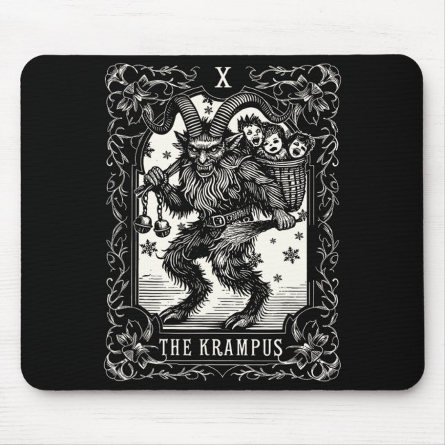 Krampus Tarot Card Design Christmas Season Evil Pa Mouse Pad (Front)