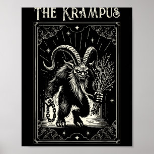 Krampus Tarot Card Design Christmas Season Evil Pa Poster