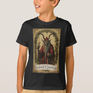 Krampus Tarot Card Design Christmas Season Evil Pa T-Shirt