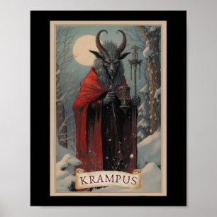 Krampus Tarot Card Design Xmas Hail Santa Christma Poster