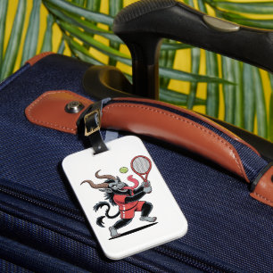 Krampus Tennis Christmas Court Demon Tennis Luggage Tag