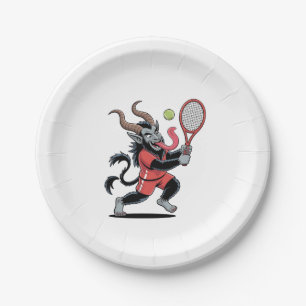 Krampus Tennis Christmas Court Demon Tennis Paper Plate