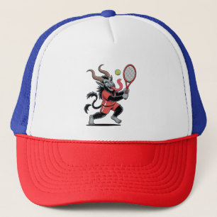 Krampus Tennis Christmas Court Demon Tennis Trucker Hat