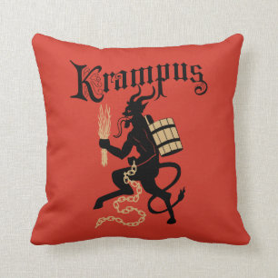 Krampus Throw Pillow