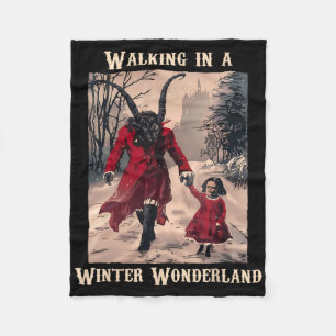 Krampus Winter Wonderland Gothic Christmas Design Fleece Blanket