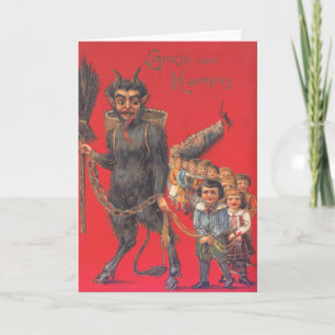 Krampus With Bad Children Holiday Card