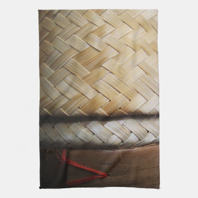 Kratip Thai Lao Isan Bamboo Rice Basket Kitchen Towel (Vertical)