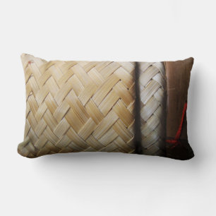 Kratip Thai Lao Isan Bamboo Rice Basket Lumbar Pillow