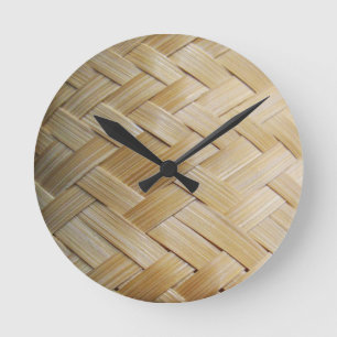 Kratip Thai Lao Isan Bamboo Rice Basket Round Clock